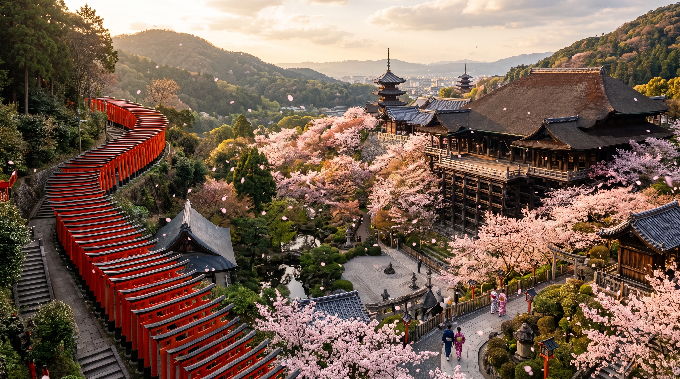 Kyoto en temporada de cerezos
