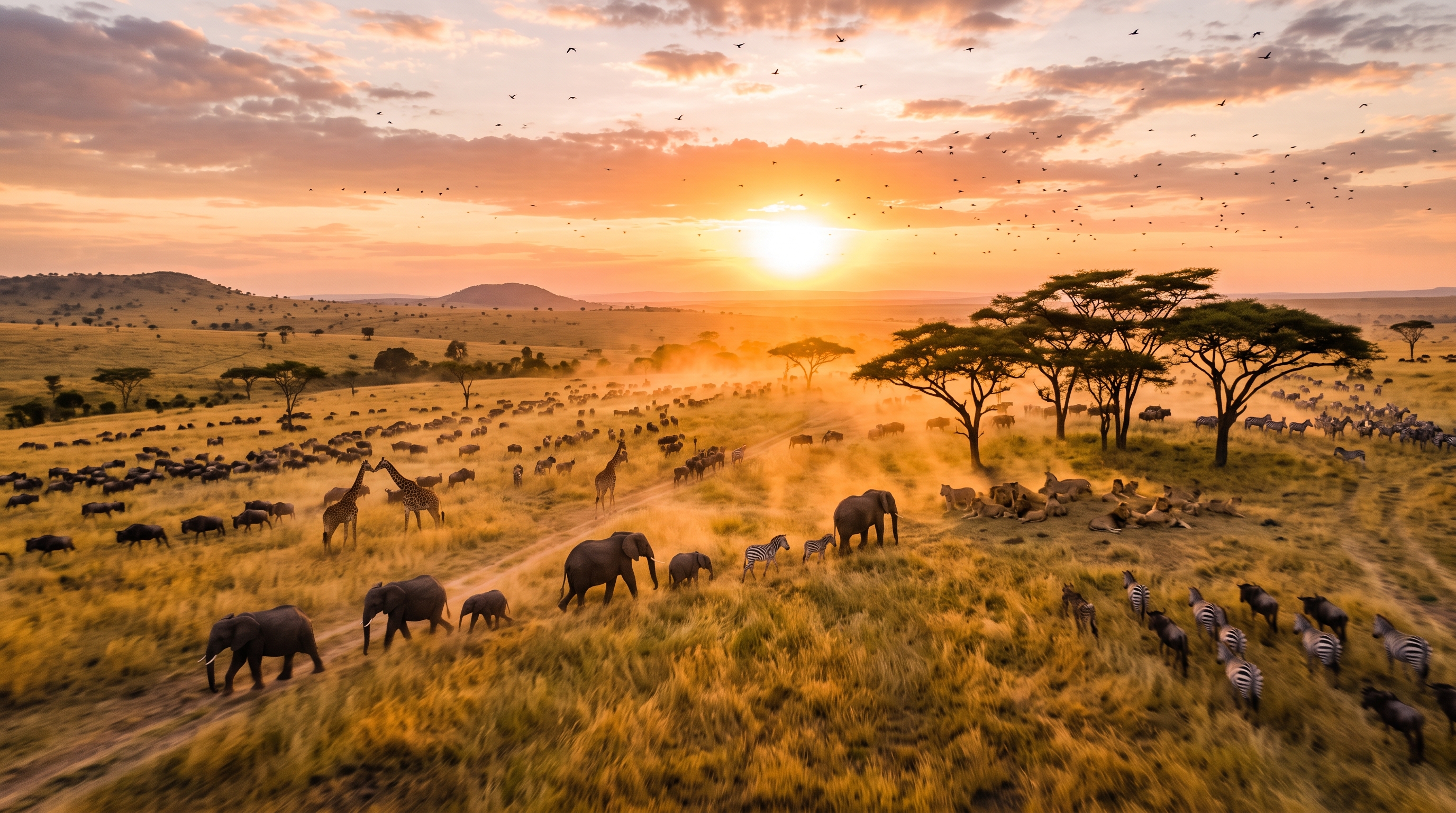 Amanecer sobre el Serengeti